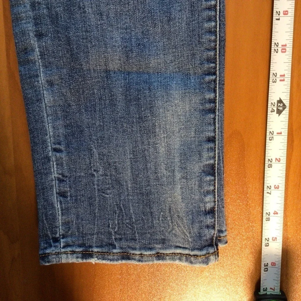 American Eagle Outfitters Men's Blue Distressed Slim Straight Jeans 31/32